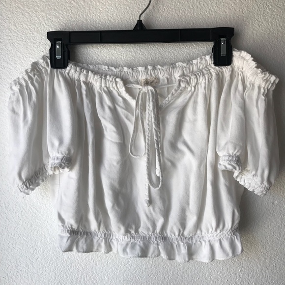 Brandy Melville Tops - 🚫SOLD Brandy Melville White Erza Off Shoulder Top
